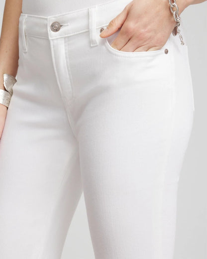 Chico's No-Stain Girlfriend Frayed Flared Jeans