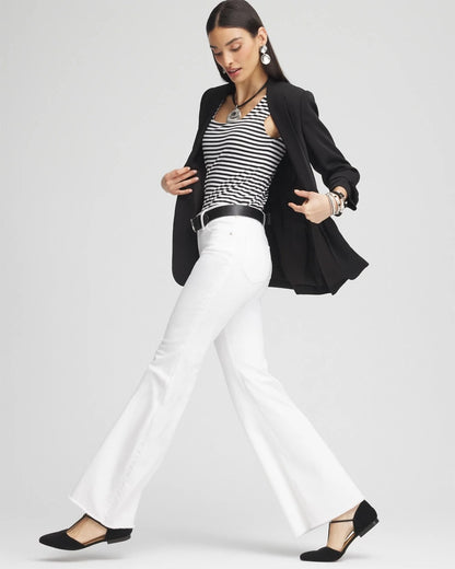 Chico's Girlfriend No Stain Frayed Flared Jeans