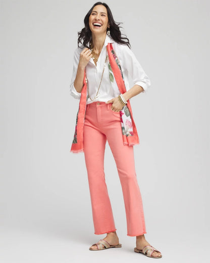 Chico's Girlfriend Fray Hem Kick Flare Jeans