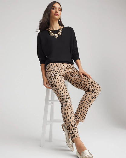 Chico's Leopard Girlfriend Slim Ankle Jeans