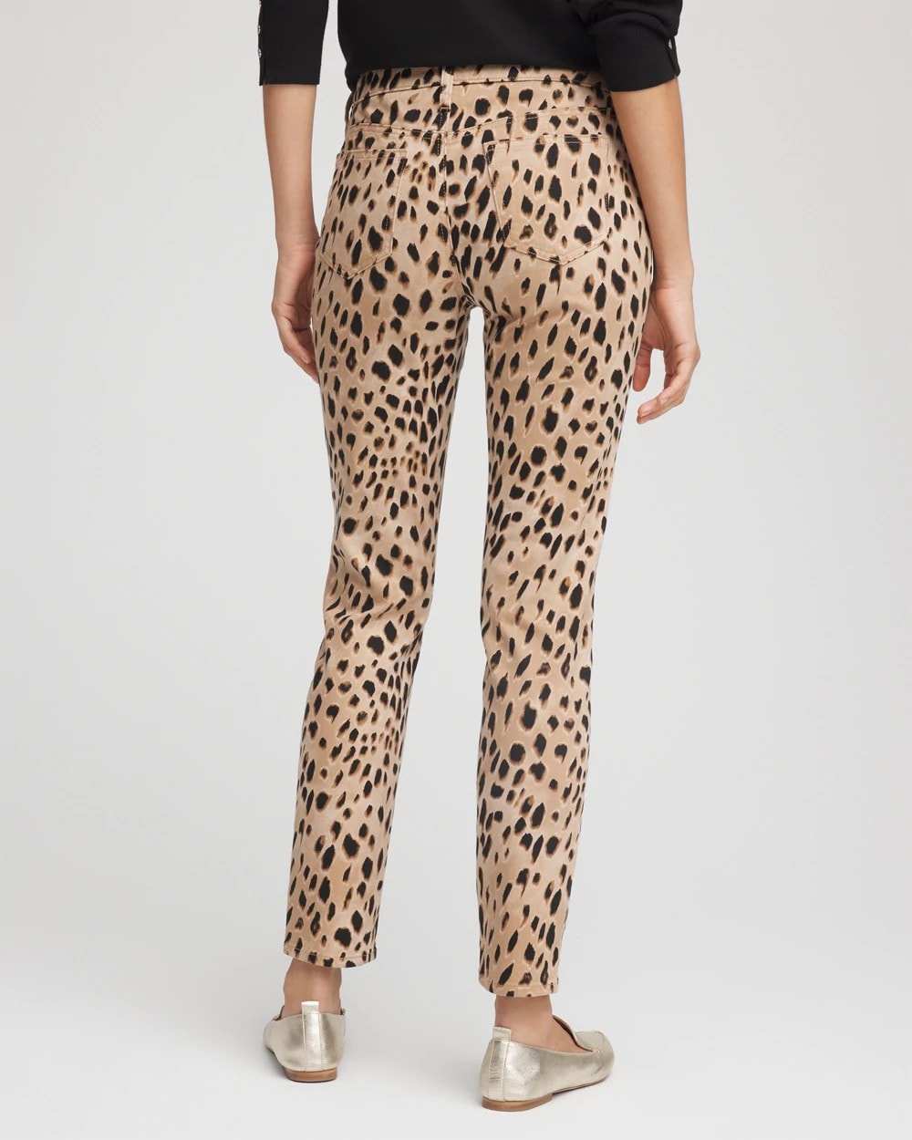 Chico's Leopard Girlfriend Slim Ankle Jeans