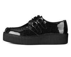 T.U.K. Shoes Black Vinyl Glitter Viva Mondo Creeper