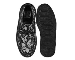 T.U.K. Shoes Black Satin Lace Viva Mondo Creeper