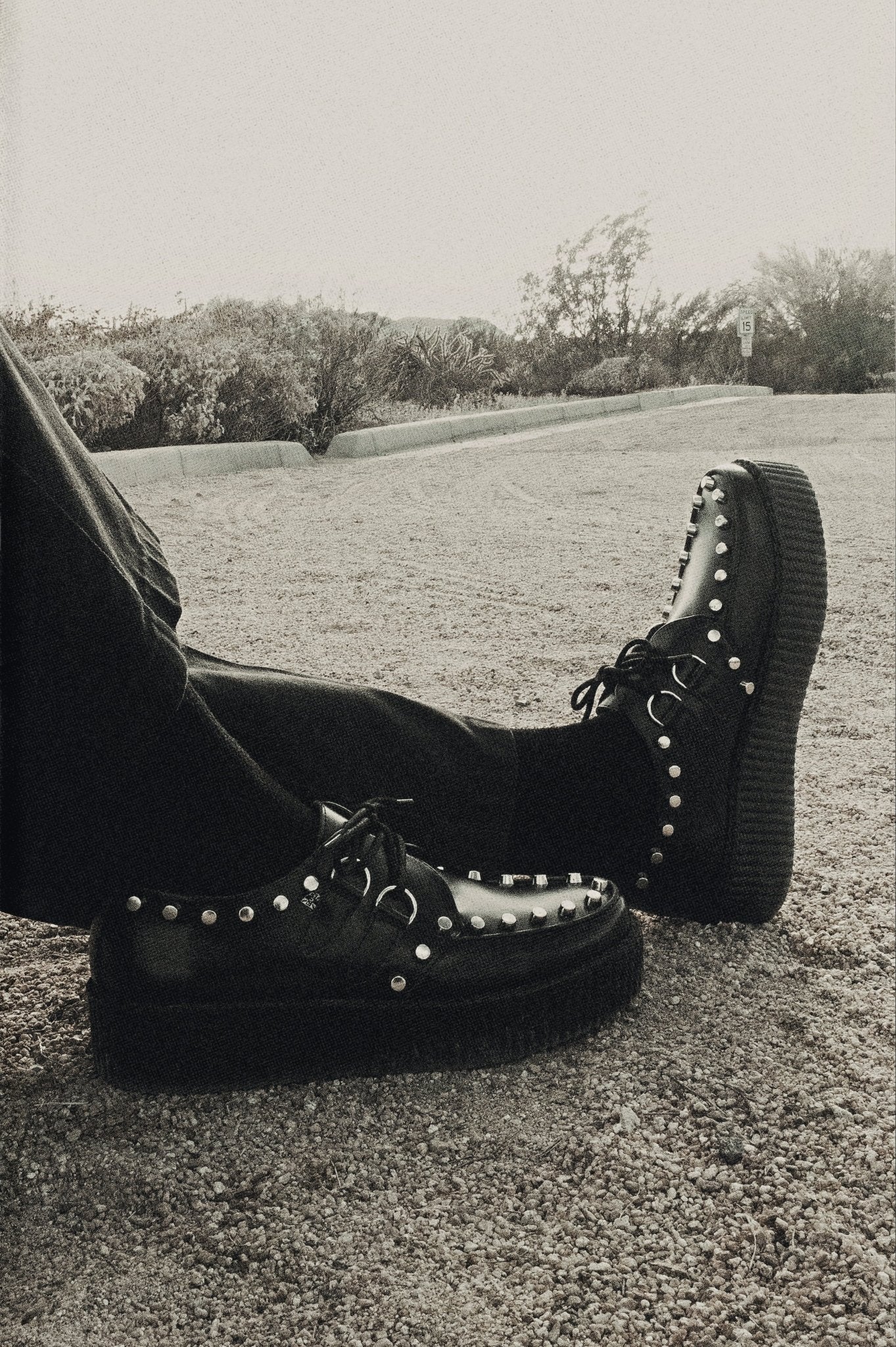 T.U.K. Shoes Black Leather Flat Studded Viva Mondo Creeper