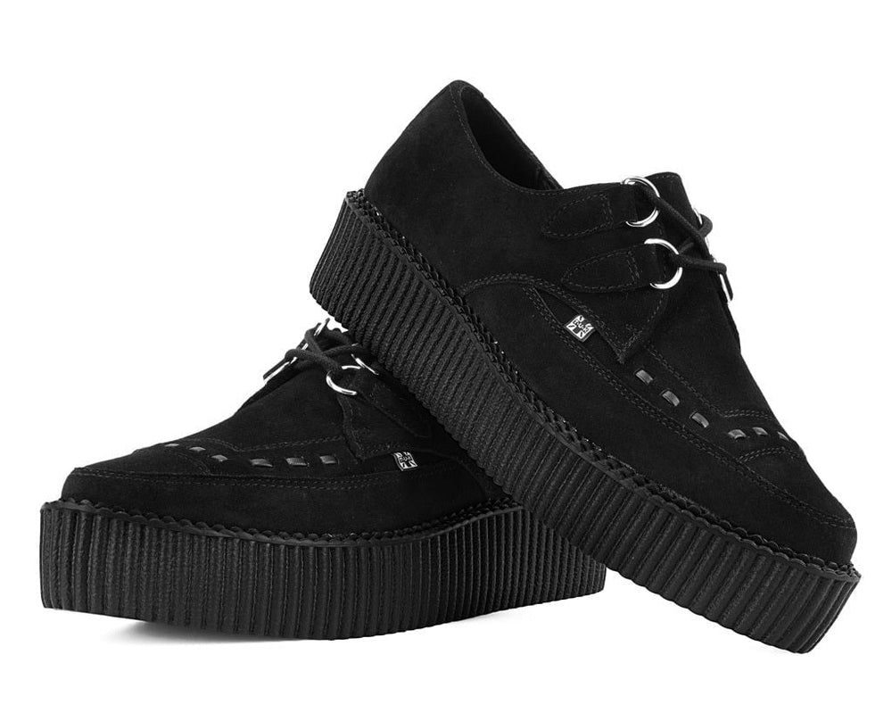 T.U.K. Shoes Black Suede Mondo Pointed Creeper