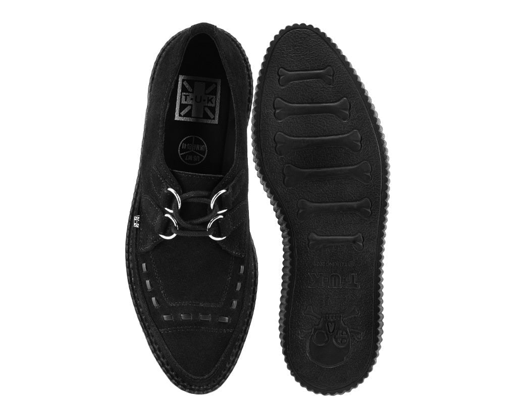 T.U.K. Shoes Black Suede Mondo Pointed Creeper