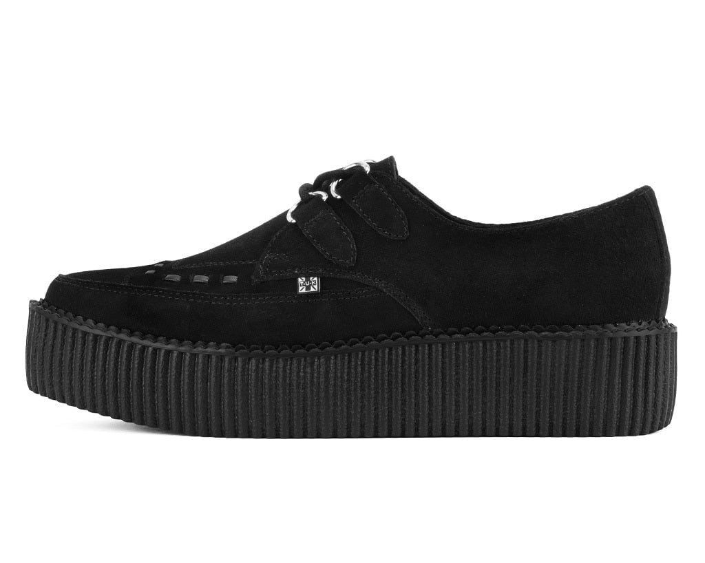 T.U.K. Shoes Black Suede Mondo Pointed Creeper