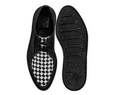 T.U.K. Shoes Black & White Woven TUKskin Mondo Pointed Creeper