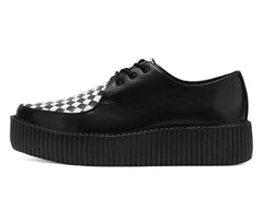 T.U.K. Shoes Black & White Woven TUKskin Mondo Pointed Creeper