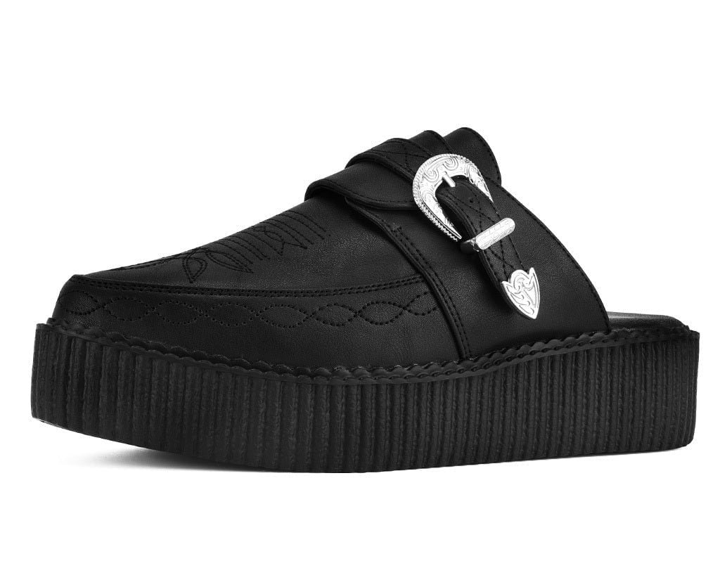 T.U.K. Shoes Black TUKskin Western Mondo Pointed Mule