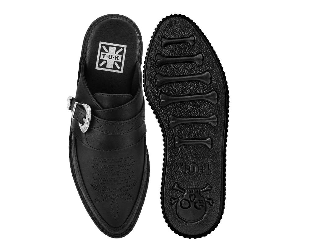 T.U.K. Shoes Black TUKskin Western Mondo Pointed Mule
