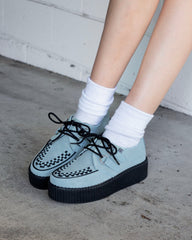 T.U.K. Shoes V3466 Pale Blue Suede Viva Mondo Creeper