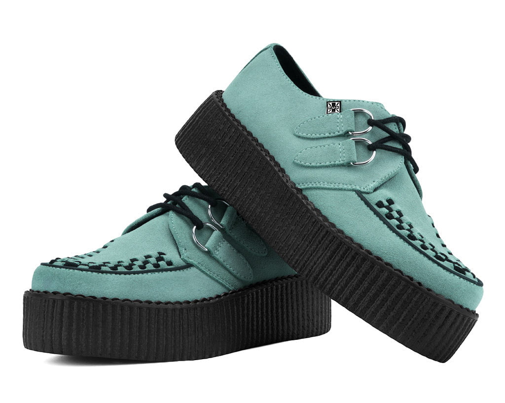 T.U.K. Shoes V3466 Pale Blue Suede Viva Mondo Creeper