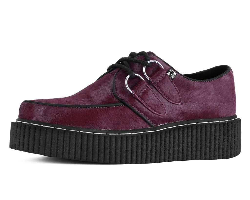 T.U.K. Shoes G3454 Burgundy Cow Hair Vintage Creeper