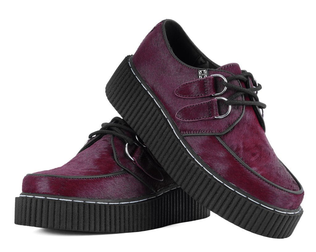T.U.K. Shoes G3454 Burgundy Cow Hair Vintage Creeper
