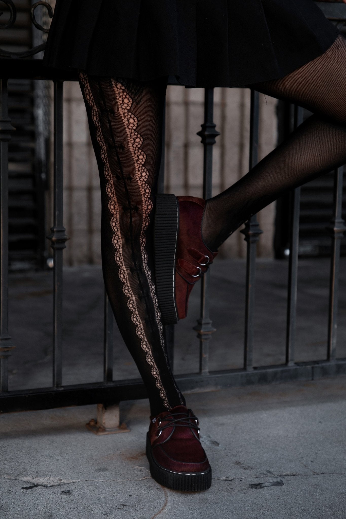 T.U.K. Shoes G3454 Burgundy Cow Hair Vintage Creeper
