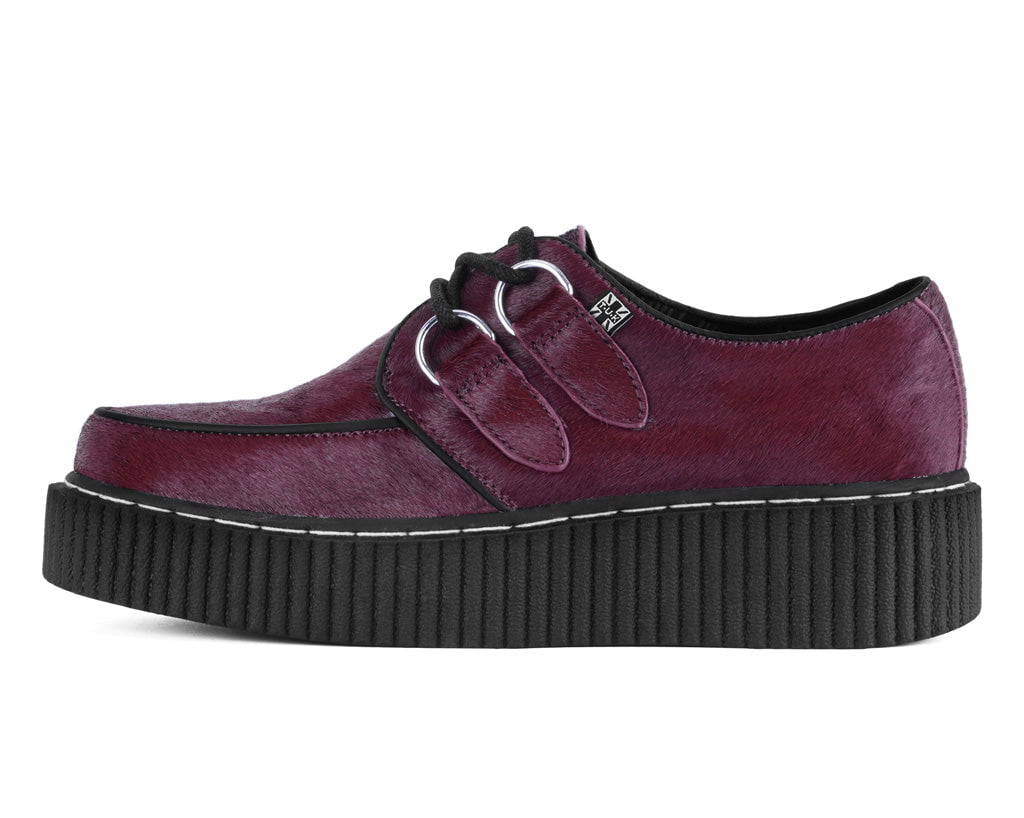 T.U.K. Shoes G3454 Burgundy Cow Hair Vintage Creeper