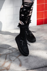 T.U.K. Shoes G3455 Black Cow Hair Vintage Creeper