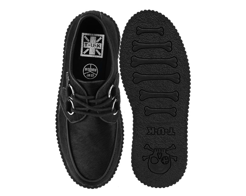 T.U.K. Shoes G3455 Black Cow Hair Vintage Creeper