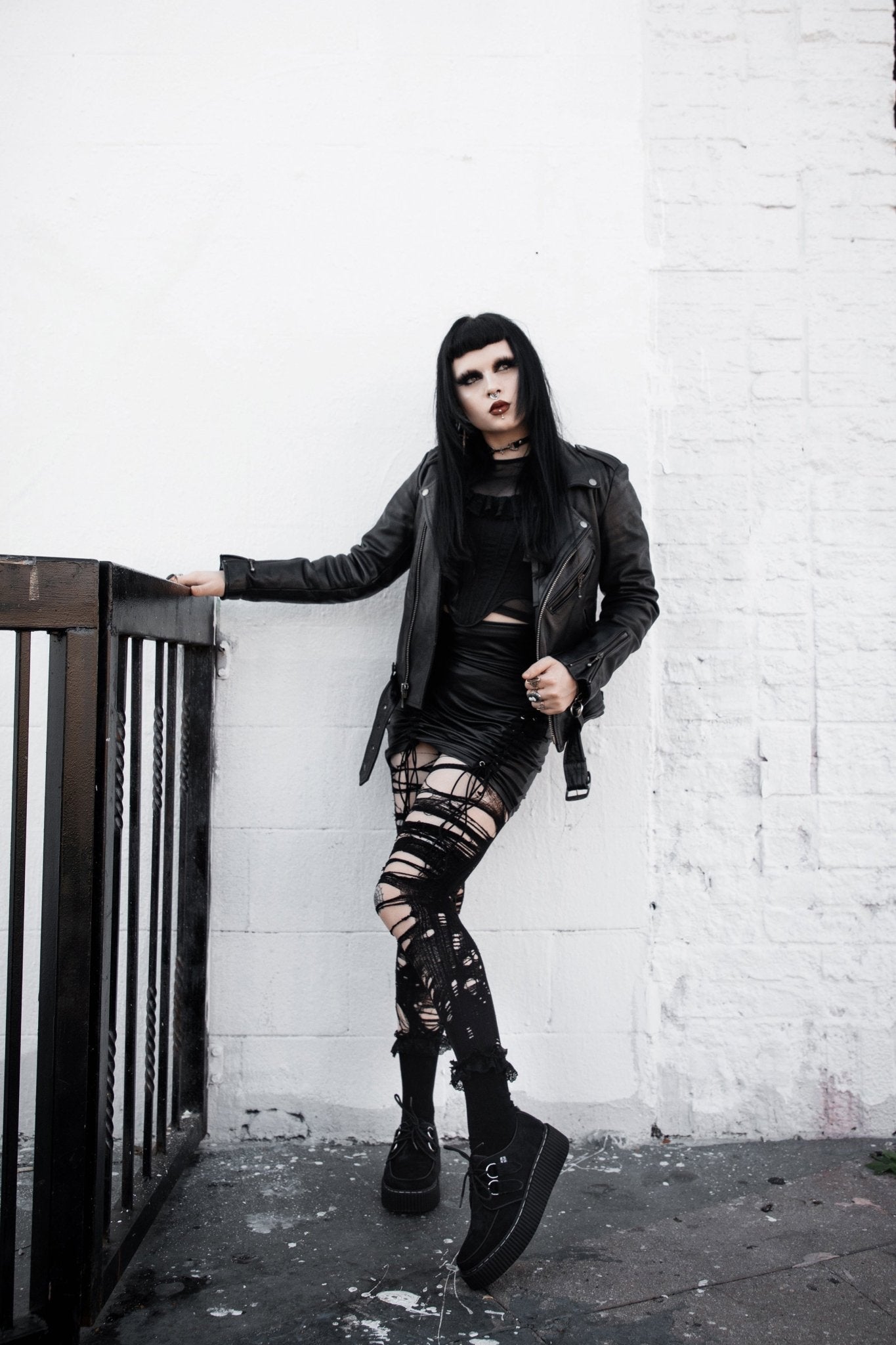 T.U.K. Shoes G3455 Black Cow Hair Vintage Creeper