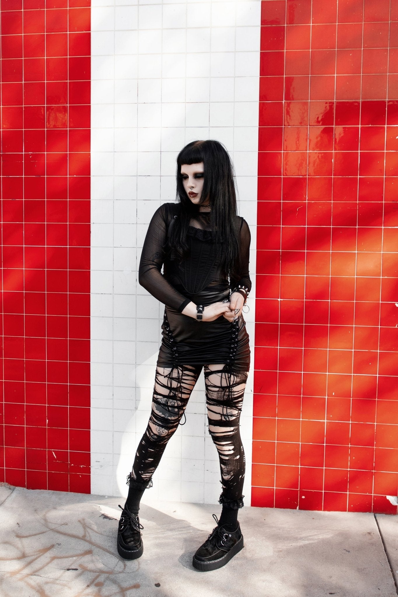 T.U.K. Shoes G3455 Black Cow Hair Vintage Creeper