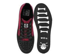 T.U.K. Shoes A3481 Black & Red Zebra Print Spike Toe Lace Up Sneaker