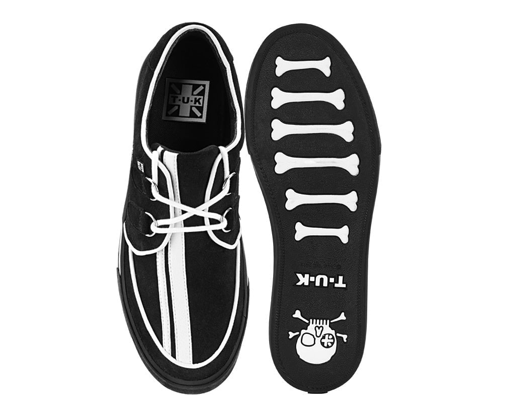 T.U.K. Shoes A3479 Black Suede Racing Creeper Sneaker