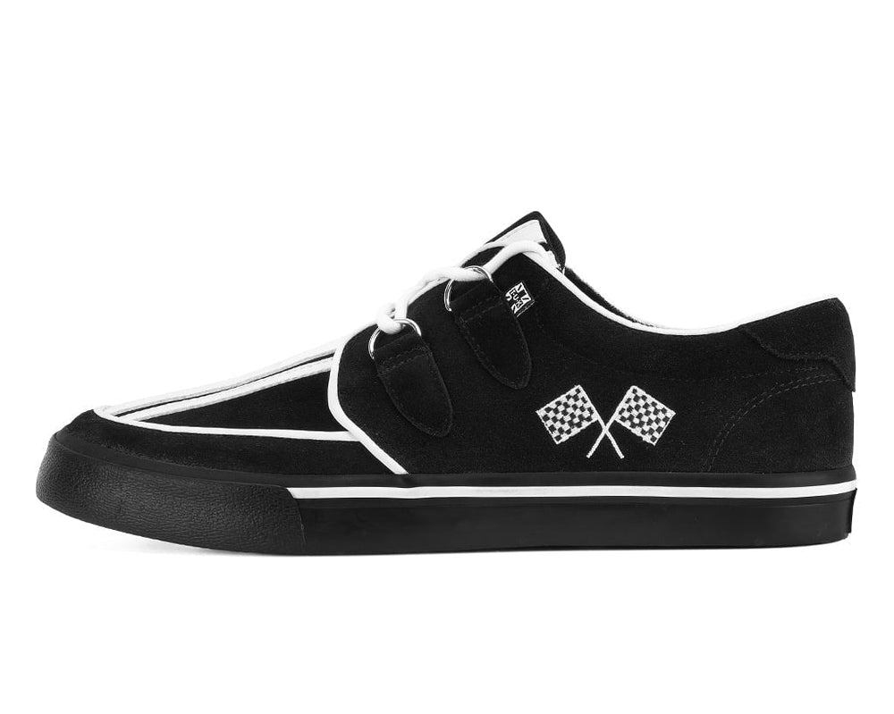 T.U.K. Shoes A3479 Black Suede Racing Creeper Sneaker