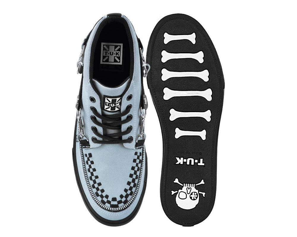 T.U.K. Shoes Grey Suede 5 - Eye Bondage Strap Sneaker