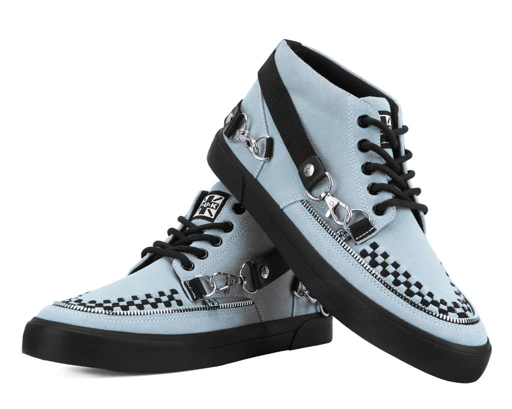 T.U.K. Shoes Grey Suede 5 - Eye Bondage Strap Sneaker