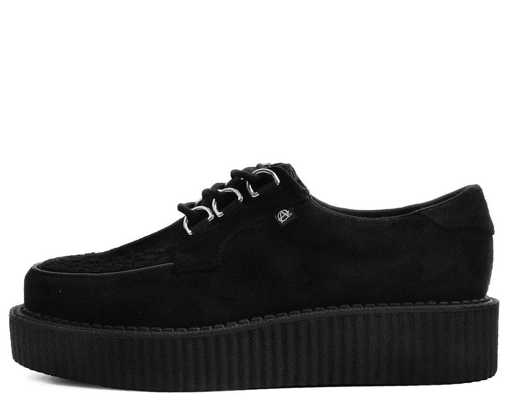 T.U.K. Shoes T2262 Black Faux Suede Anarchic Creeper