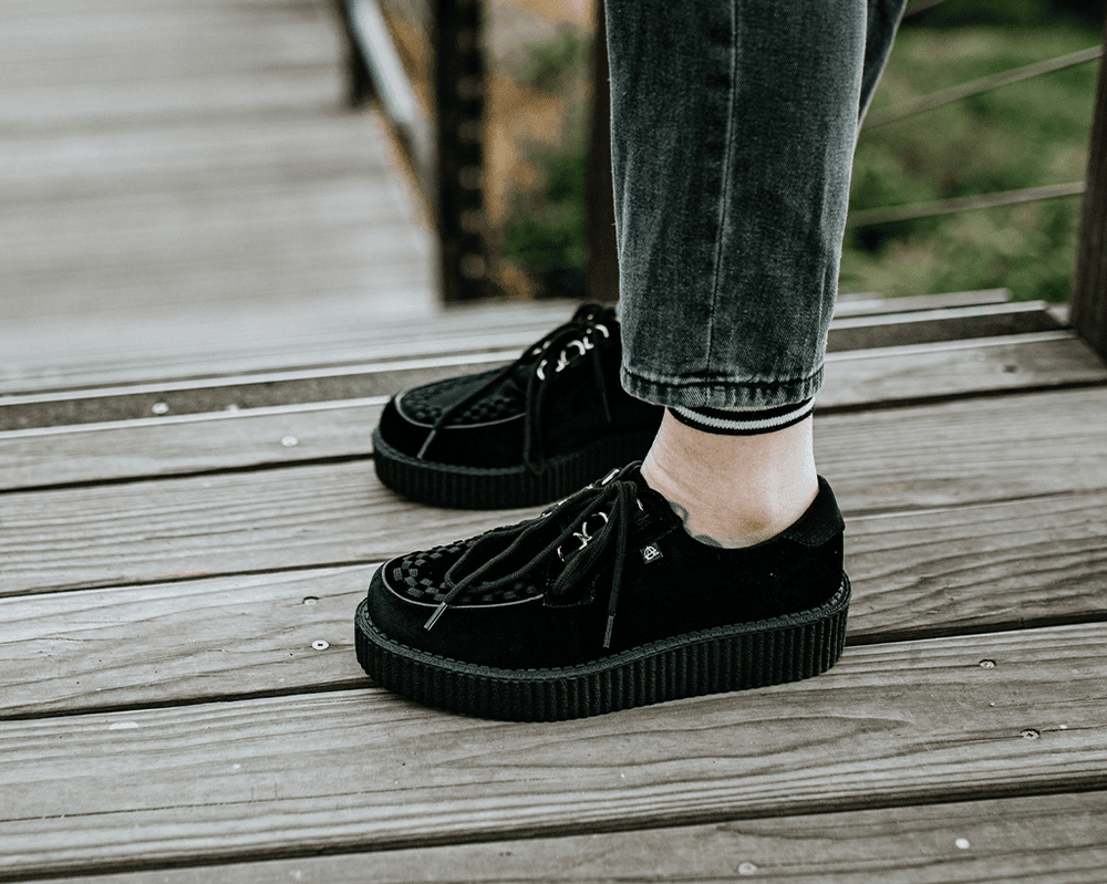 T.U.K. Shoes T2262 Black Faux Suede Anarchic Creeper