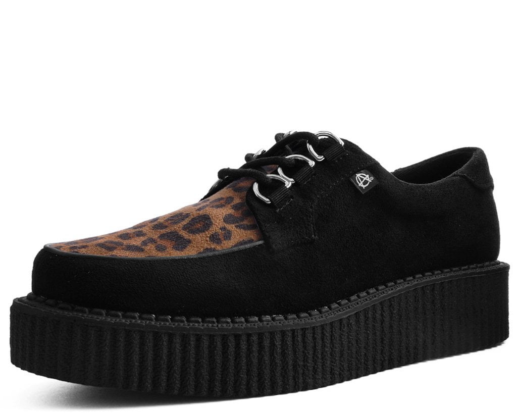 T.U.K. Shoes T2263 Black & Leopard Anarchic Creeper