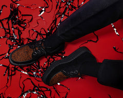 T.U.K. Shoes T2263 Black & Leopard Anarchic Creeper