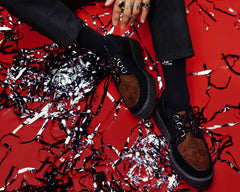 T.U.K. Shoes T2263 Black & Leopard Anarchic Creeper