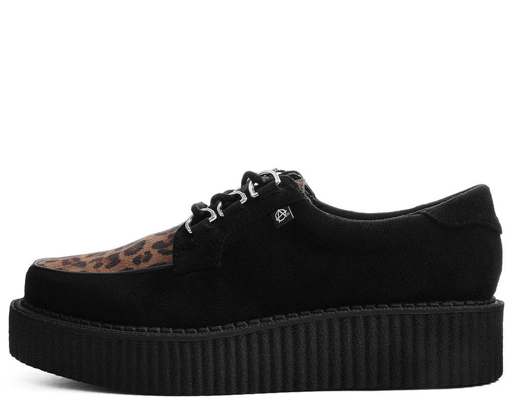 T.U.K. Shoes T2263 Black & Leopard Anarchic Creeper
