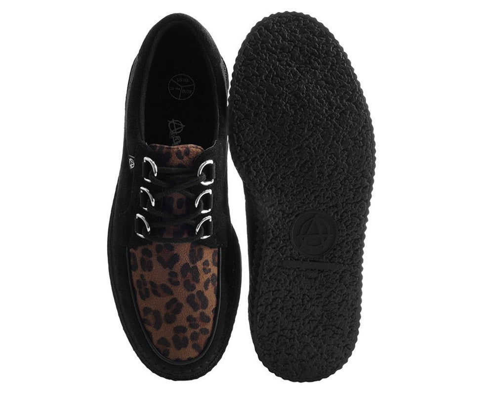 T.U.K. Shoes T2263 Black & Leopard Anarchic Creeper