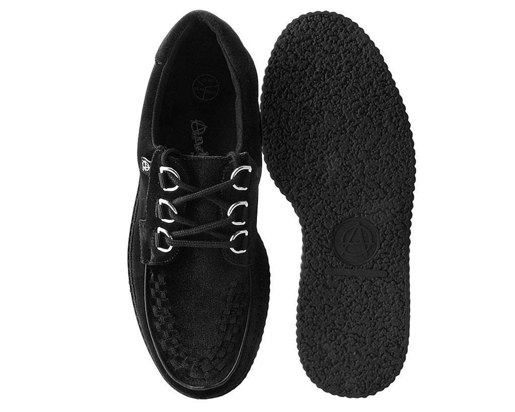 T.U.K. Shoes T2280 Black Velvet Anarchic Creeper