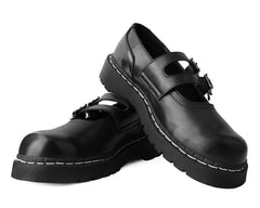 T.U.K. Shoes T2307 Black TUKskin™ 2-Skull Buckle Mary Jane