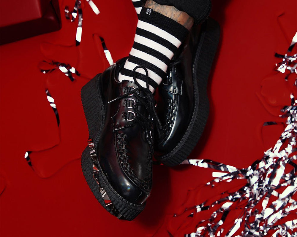 T.U.K. Shoes T2321 Black Oil Haze Anarchic Creeper