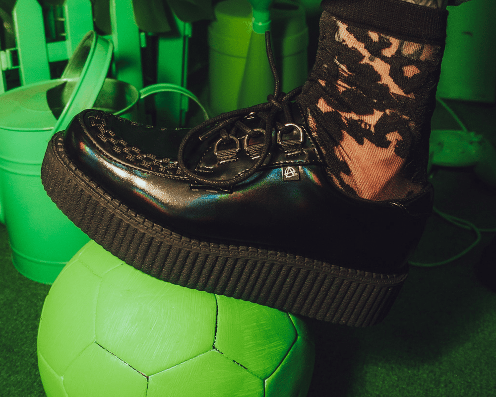 T.U.K. Shoes T2321 Black Oil Haze Anarchic Creeper