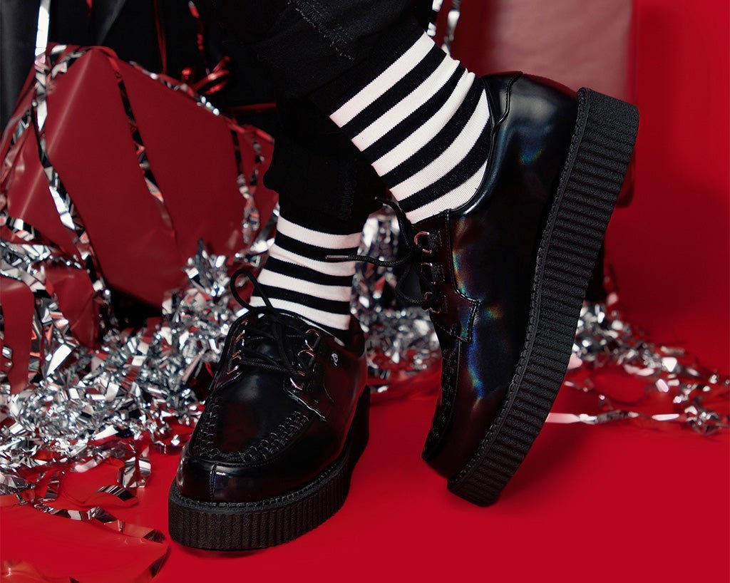 T.U.K. Shoes T2321 Black Oil Haze Anarchic Creeper
