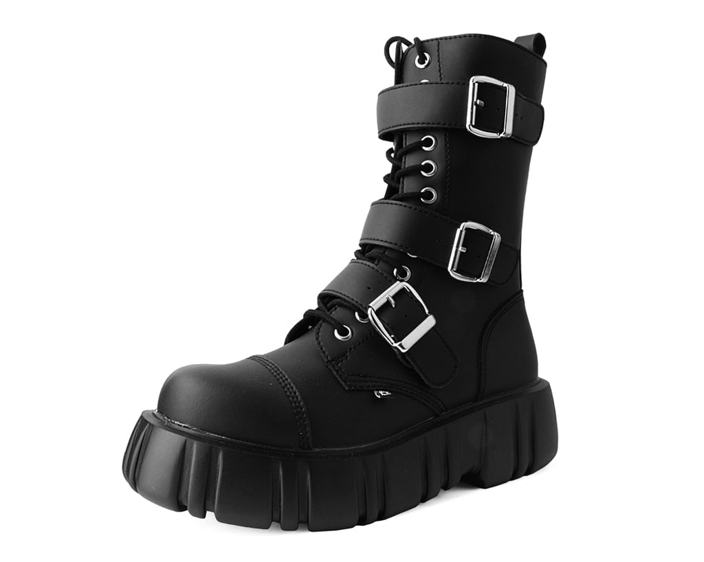 T.U.K. Shoes T2323 Black TUKskin™ 3-Buckle Anarchic Airship Boot