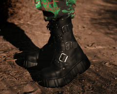 T.U.K. Shoes T2323 Black TUKskin™ 3-Buckle Anarchic Airship Boot