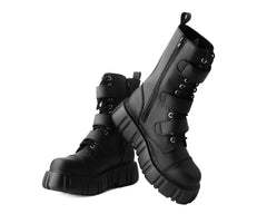 T.U.K. Shoes T2323 Black TUKskin™ 3-Buckle Anarchic Airship Boot