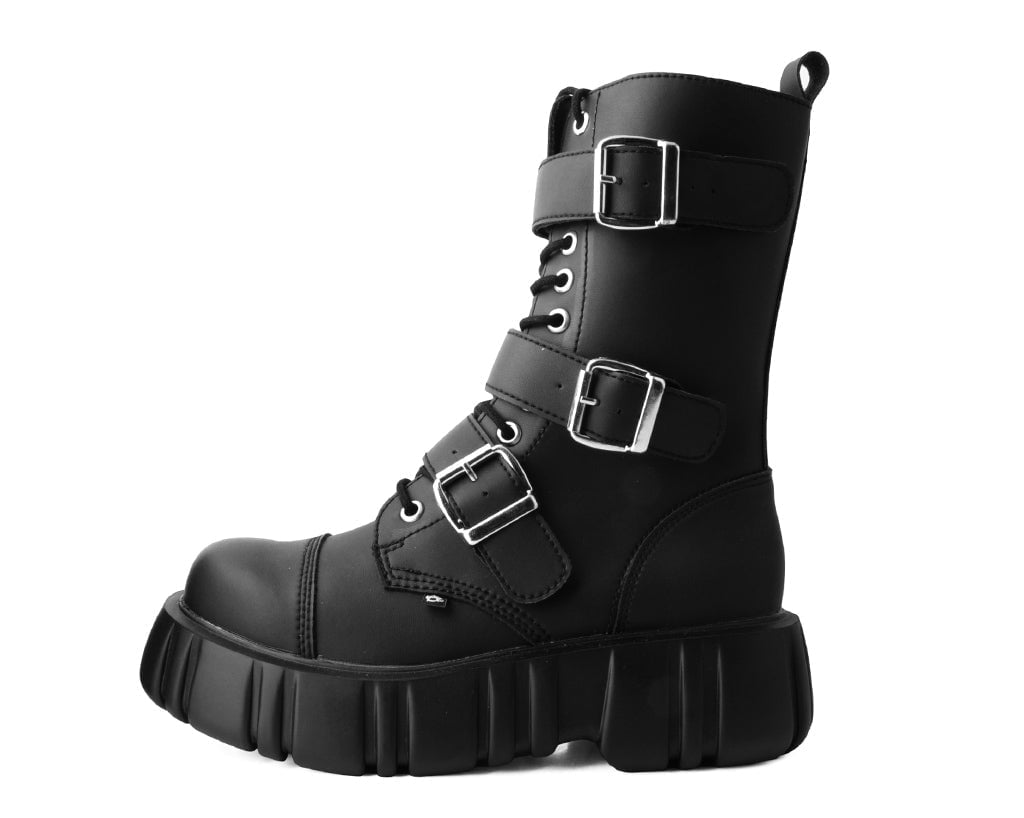 T.U.K. Shoes T2323 Black TUKskin™ 3-Buckle Anarchic Airship Boot