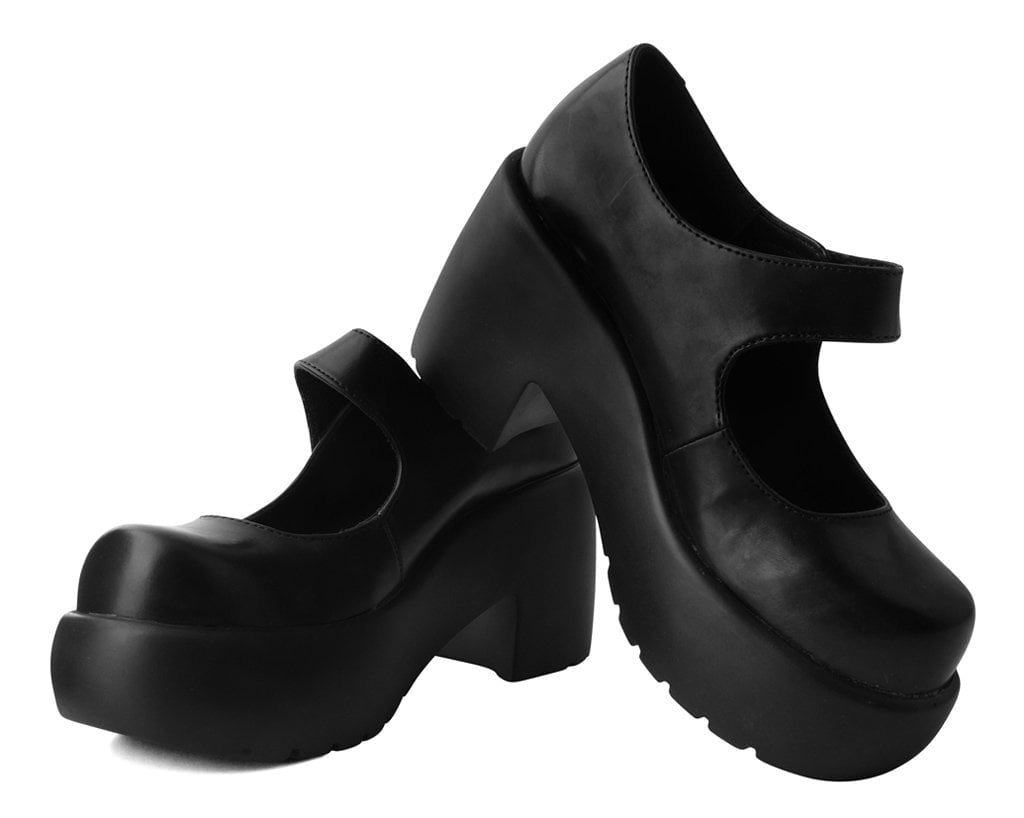 T.U.K. Shoes T2302L Black Bubble Anarchic Mary Jane Platform