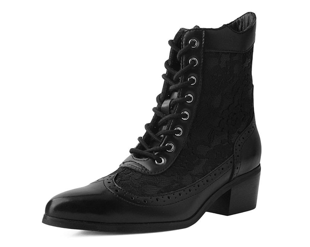 T.U.K. Shoes T2300L Black Victorian Anarchic Pointed Boot