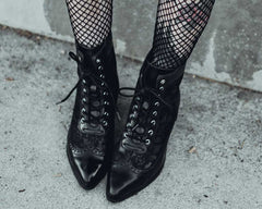 T.U.K. Shoes T2300L Black Victorian Anarchic Pointed Boot