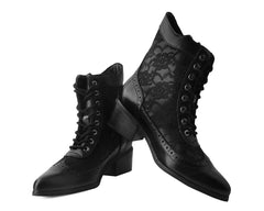 T.U.K. Shoes T2300L Black Victorian Anarchic Pointed Boot